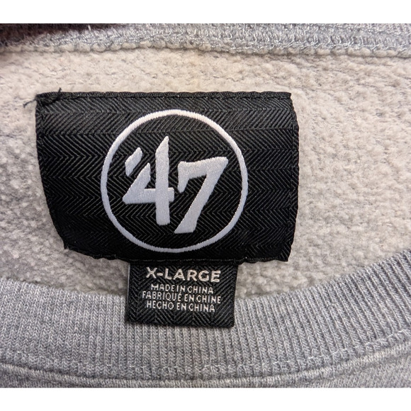 47 Brand NHL New York Rangers Gray Vintage Distressed Look Crew Neck Sweatshirt - Picture 4 of 6